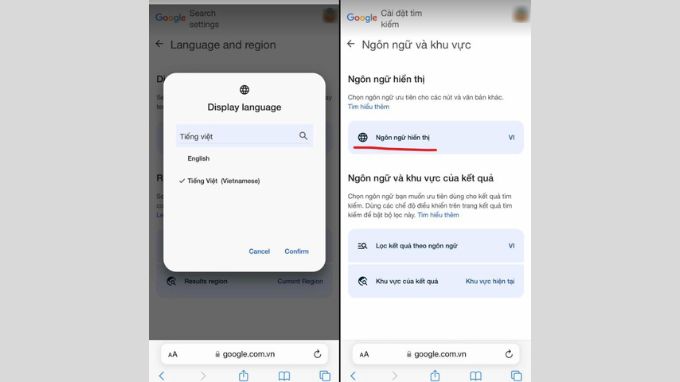 Cách cài đặt tiếng Việt cho Google Chrome trên điện thoại iPhone