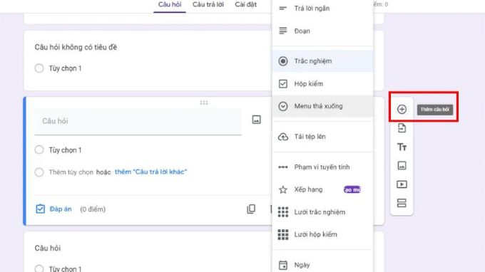 Cách chỉnh sửa và thêm câu hỏi trên Google Form