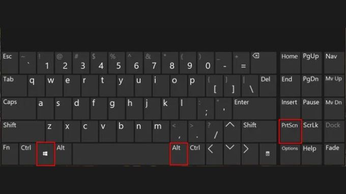 Dùng tổ hợp phím Windows + Alt + PrtSc