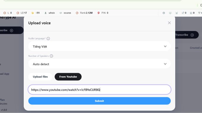 Chuyển video thành văn bản miễn phí bằng công cụ SoundType AI