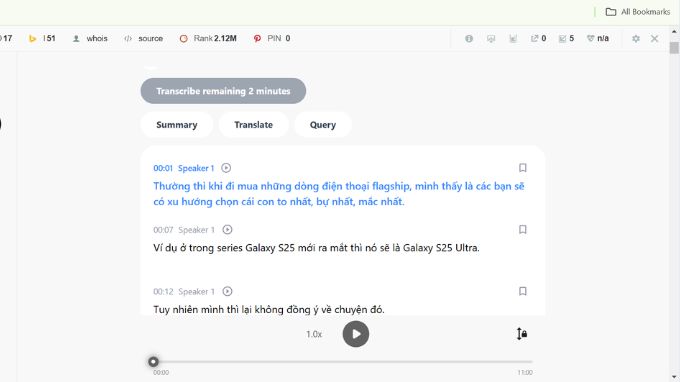 Chuyển video thành văn bản miễn phí bằng công cụ SoundType AI