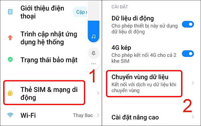 Chuyển vùng dữ liệu trên Android