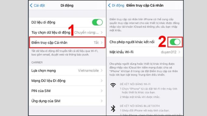 Thiết lập mật khẩu mới cho điểm truy cập