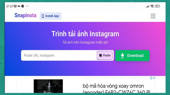 Dùng web Snap Insta để tải ảnh Instagram