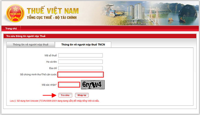 Tra cứu mã số thuế cá nhân trên website Tổng cục Thuế