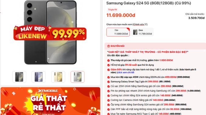 Giá bán rẻ hơn so với Galaxy S24 mới