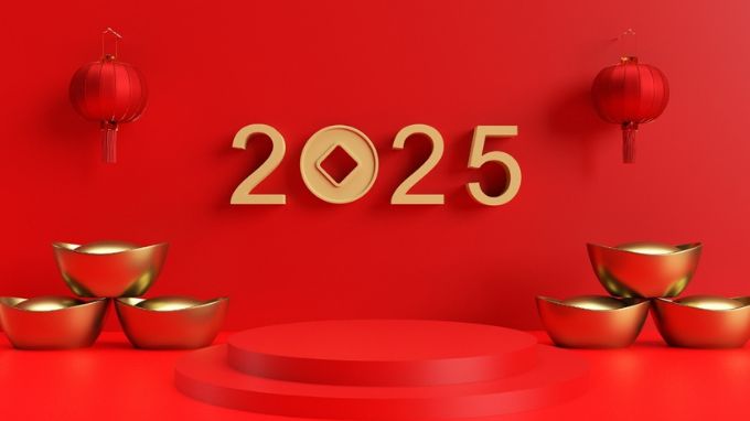 Hình nền background Tết Ất Tỵ 2025 màu đỏ rực rỡ