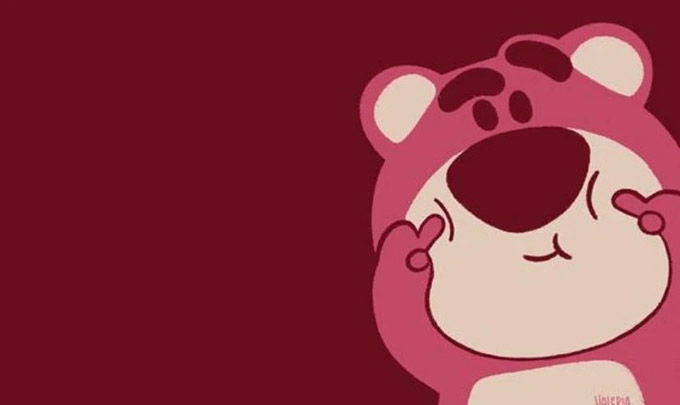 Hình nền gấu dâu Lotso vẽ tay cực đẹp