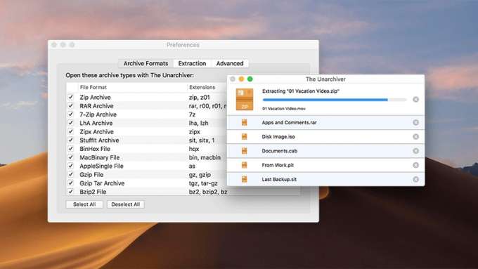 Unarchiver là ứng dụng cho MacBook giúp giải nén mọi thứ