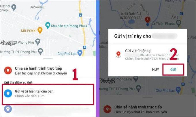 cách gửi vị trí trên Zalo trên điện thoại Android
