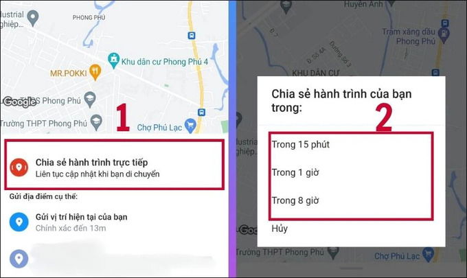 cách gửi vị trí trên Zalo trên điện thoại Android