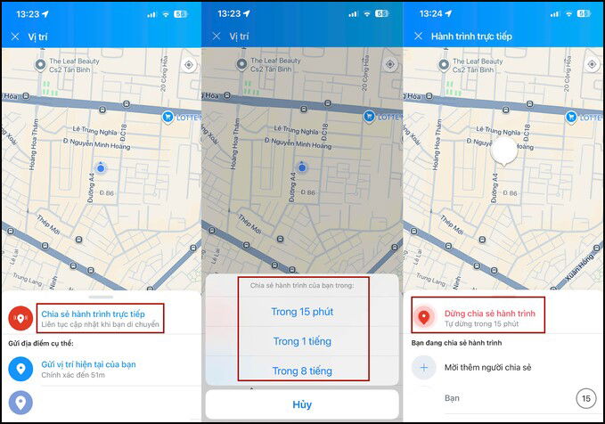 cách gửi vị trí trên Zalo trên điện thoại iPhone