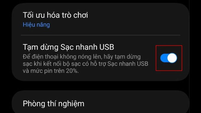 Bật tính năng Pause USB Power Delivery