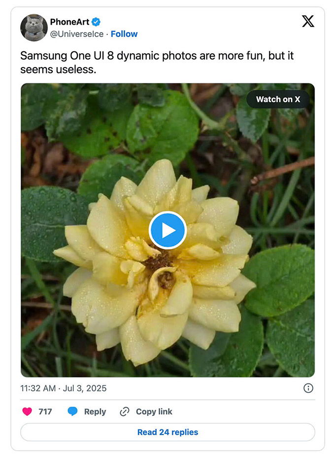 Samsung thử nghiệm tính năng "Dynamic Effect" mới đầy tiềm năng trong Gallery của One UI 8