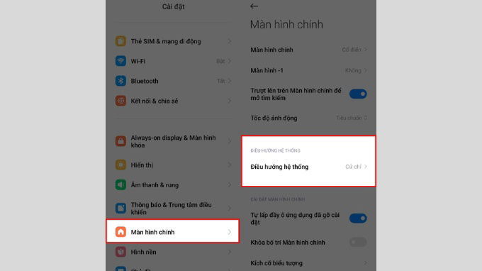 Bước 1 dùng cử chỉ điều hướng trên Redmi Note 13