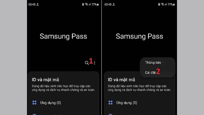 Cách nhập dữ liệu trên Samsung Pass