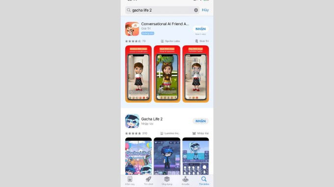 Bước 1 tải Gacha Life 2 trên iPhone