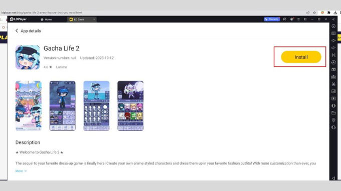 Bước 1 tải Gacha Life 2 trên máy tính PC, laptop