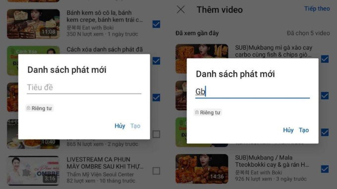 Bước 2 cách tạo danh sách phát trên Youtube qua thư viện