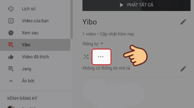 Bước 2 cách xóa danh sách phát trên Youtube bằng máy tính