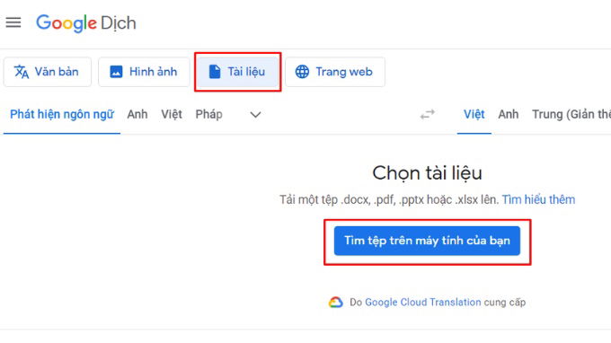 Bước 2 - Google Translate