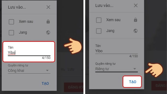 Bước 3 cách tạo danh sách phát trên Youtube bằng máy tính