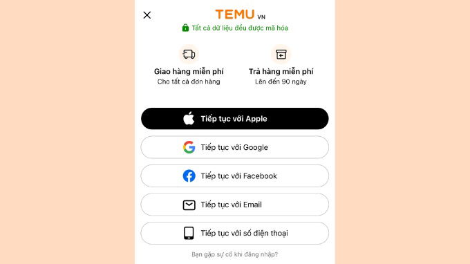 Cách đăng ký tài khoản Temu