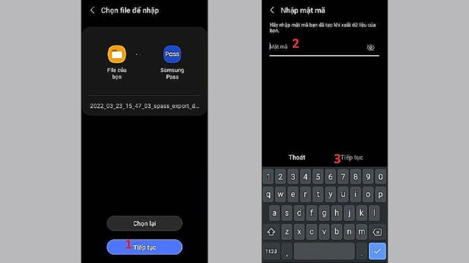 Cách nhập dữ liệu trên Samsung Pass