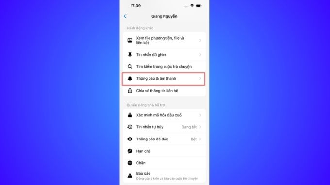 Tắt thông báo cuộc gọi trên Messenger