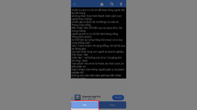 Bước 4 cách chuyển hình ảnh sang văn bản bằng Text Scanner