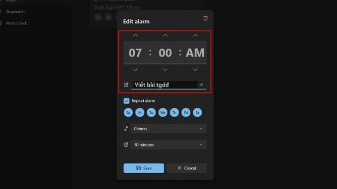 Cách đặt báo thức trên máy tính, laptop Windows 11