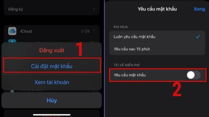 Tắt yêu cầu nhập ID Apple khi tải app trên iPhone