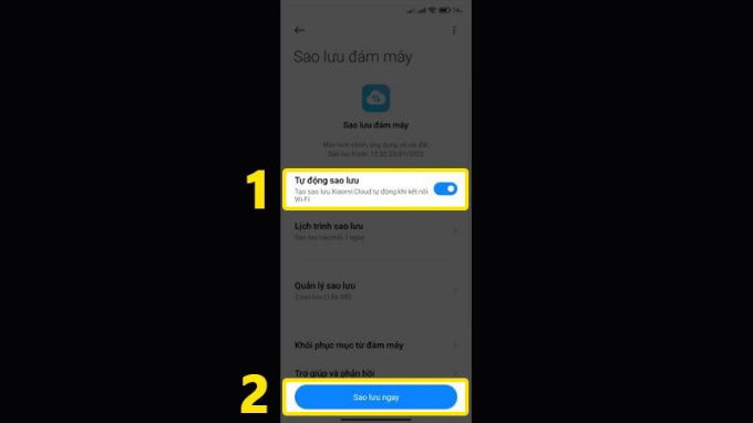 Cách sao lưu và khôi phục dữ liệu Mi Cloud