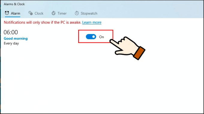 Cách đặt báo thức trên máy tính, laptop Win 10 trực tiếp