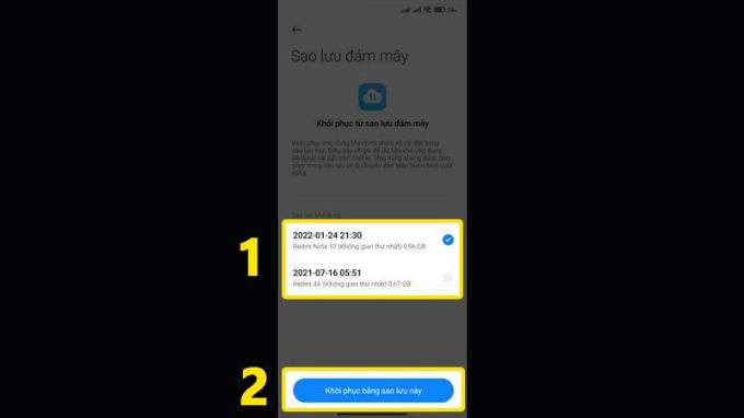 Cách sao lưu và khôi phục dữ liệu Mi Cloud