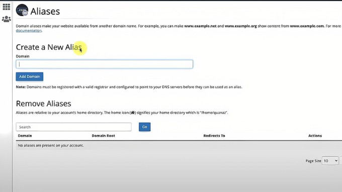 Hướng dẫn tạo/cấu hình Alias Domain trong cPanel