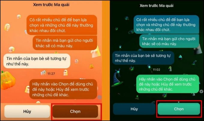 Chỉnh màu hình nền Halloween trên Messenger