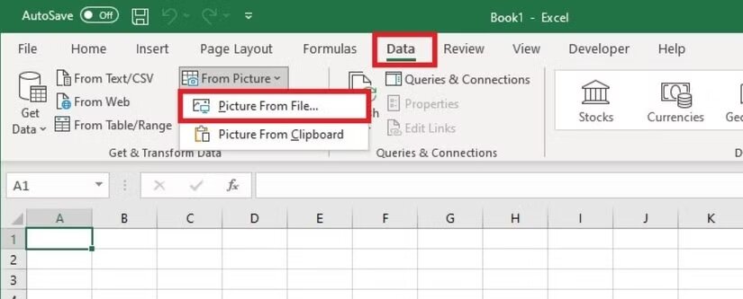 Chuyển ảnh thành bảng trong Excel trên máy tính