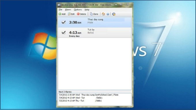 Cách đặt báo thức trên máy tính, laptop Windows 7