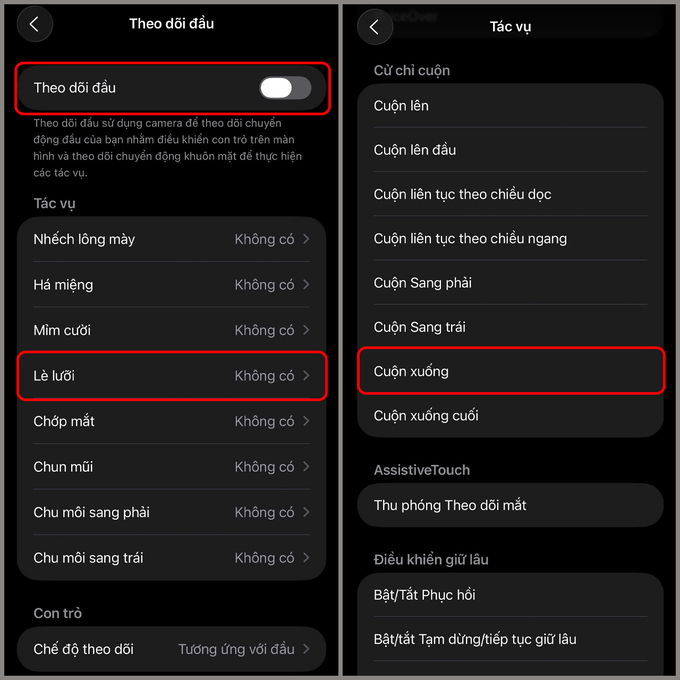 Sau khi kích hoạt, bạn chỉ cần lè lưỡi, iPhone sẽ tự động cuộn màn hình