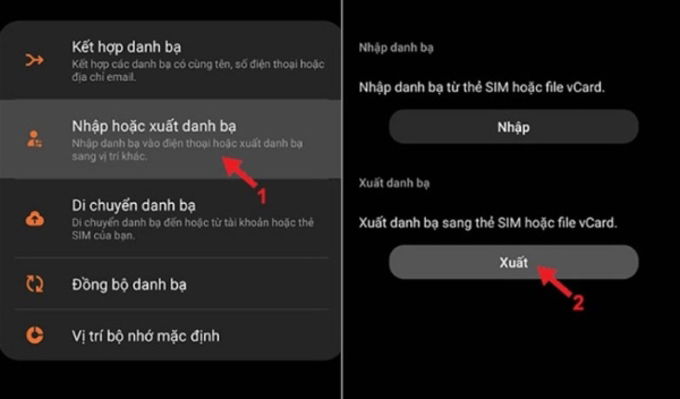 Xuất danh bạ để tiến hành hoàn tất cách lưu số điện thoại vào sim trên iPhone thông qua iCloud