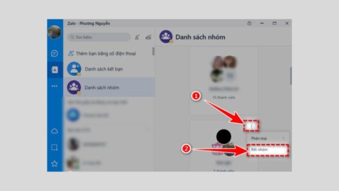 Hướng dẫn rời nhóm Zalo không thông báo trên máy tính