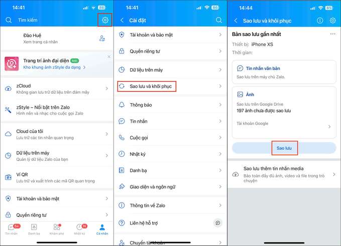 Cách sao lưu tin nhắn Zalo từ máy này sang máy khác