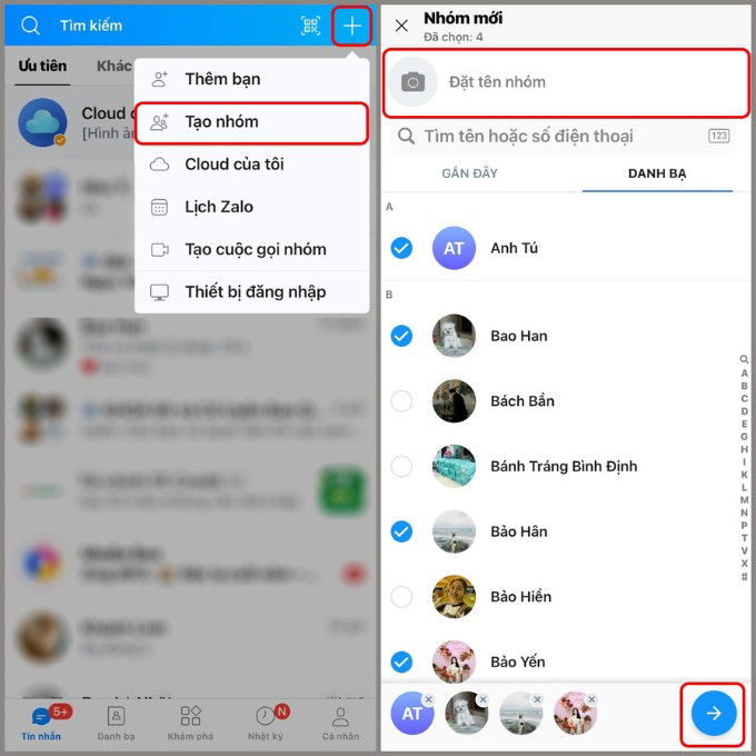 Cách tạo nhóm trên Zalo
