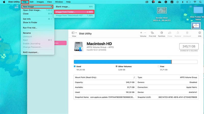 Sử dụng Disk Utility đặt pass cho folder trên Mac