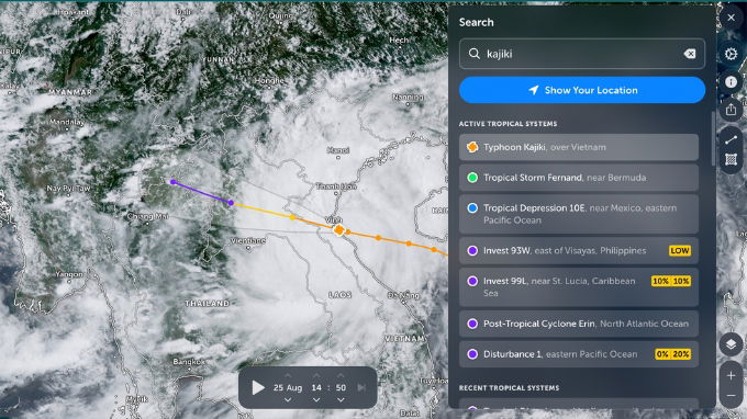 Cách theo dõi bão bằng Zoom Earth