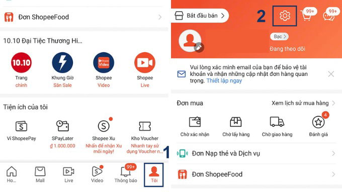 Xóa lịch sử mua hàng Shopee bằng cách yêu cầu xóa tài khoản