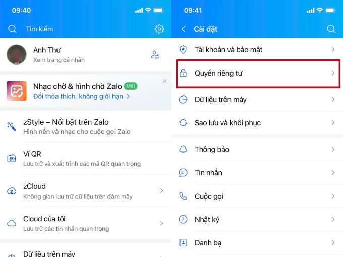 Thủ thuật chặn người lạ trên Zalo 