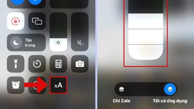 Cách thay đổi cỡ chữ iPhone bằng Control Center