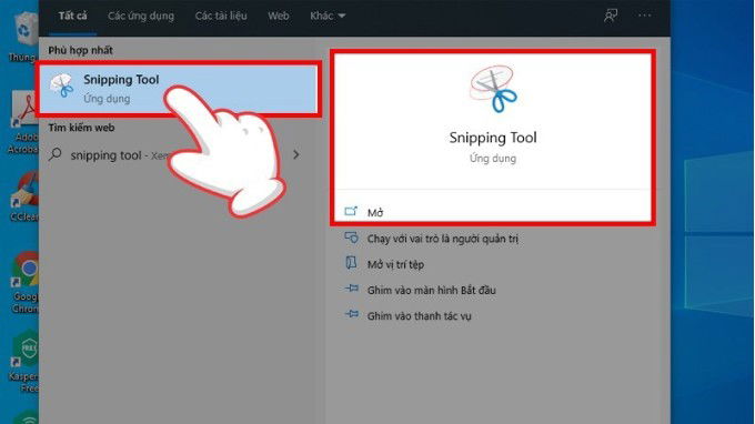 Dùng công cụ Snipping Tool chụp ảnh màn hình máy tính